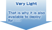 Very Light　　That is why it is also available to deploy for ……