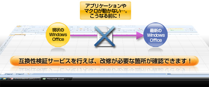 非互換調査をすれば、改修が必要な箇所が確認できます！