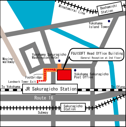 FUJISOFT Head Office map