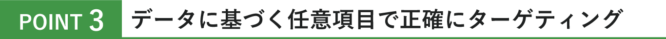 データに基づく任意項目で正確にターゲティング