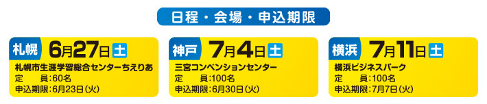 日程・会場・申込期限