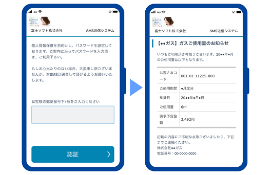 本人認証機能付きURL発行機能イメージイラスト